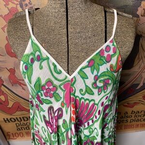 Theodora & Callum Kaftan Coverup Dress Linen Blend